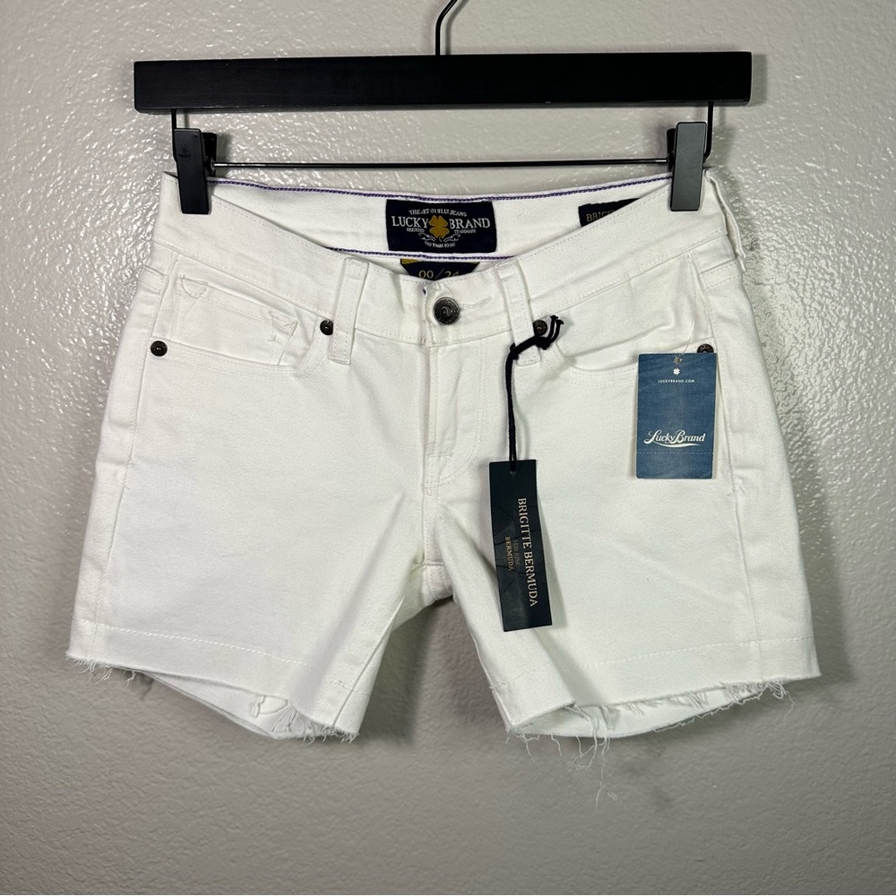 Lucky Brand Brigette Bermuda Shorts in True White Denim